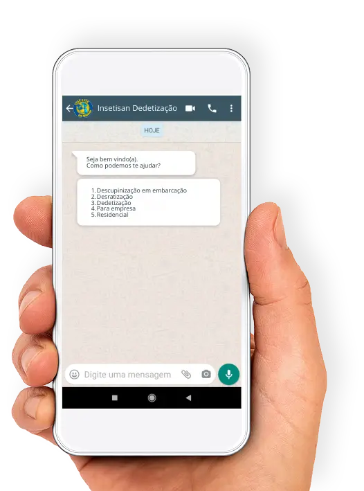 Mão segurando celular